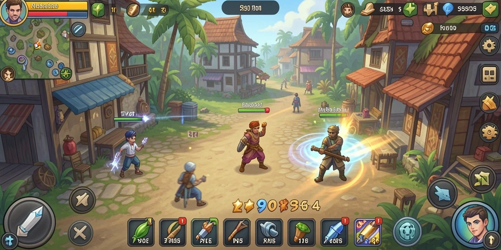 Screenshot menunjukkan karakter utama dalam aksi.